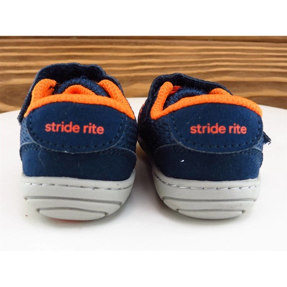 Stride Rite Sz 3 Toddler Boys Sneaker Blue Fabric Jackson Medium - Picture 7 of 11